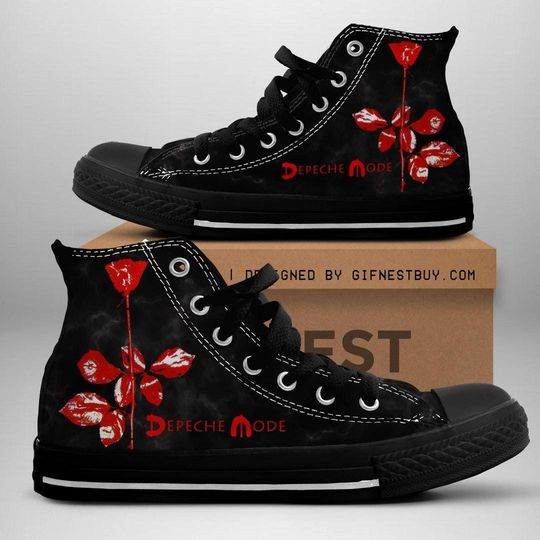 Depeche Mode Shoes, Depeche Mode 90s Sneakers, Depeche Mode Album Girl Shoes, Memento Mori Tour Canvas Shoes, Gift For Her
