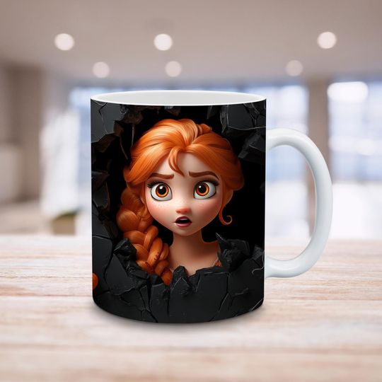 Discover 3D Frozen Anna Halloween Mini Classic Cartoon Character Mug Wrap Resizable Mug Sublimation Wrap