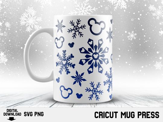 Discover Cricut mug press  Design for Infusible Ink Sheet, Mouse Snowflake  , Christmas  , Winter