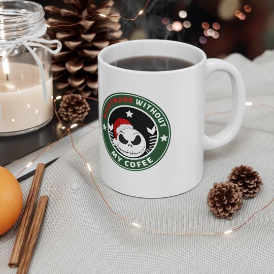 Nightmare without my coffee | Nightmare Before Christmas Mug | Starbucks | Disney Mug | Christmas Halloween Mug