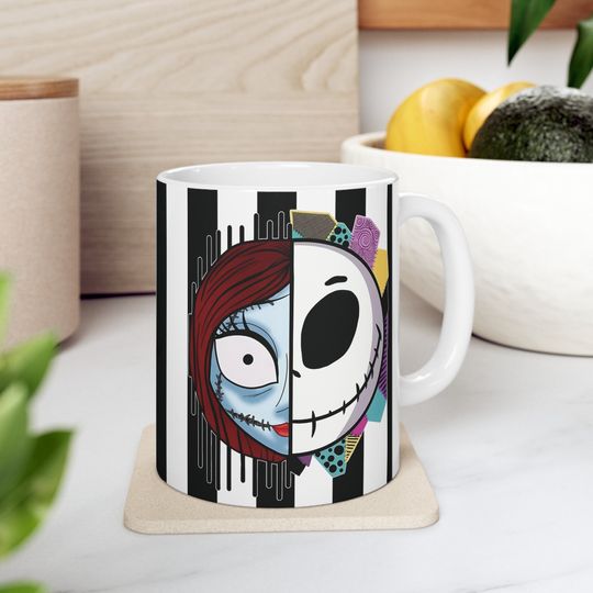 Jack and Sally Mugs, The Nightmare Before Christmas Mug, Jack Skellington, Loving Gift Ideas