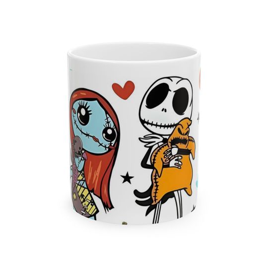 Discover Halloween Nightmare Mug, Jack & Sally Coffee Mug | Halloween Gift | Valentine Gift | Couple Gift