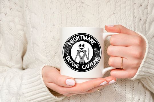 Discover Nightmare Before Caffeine Mug, Nightmare before Christmas, Christmas Mug, Halloween Mug