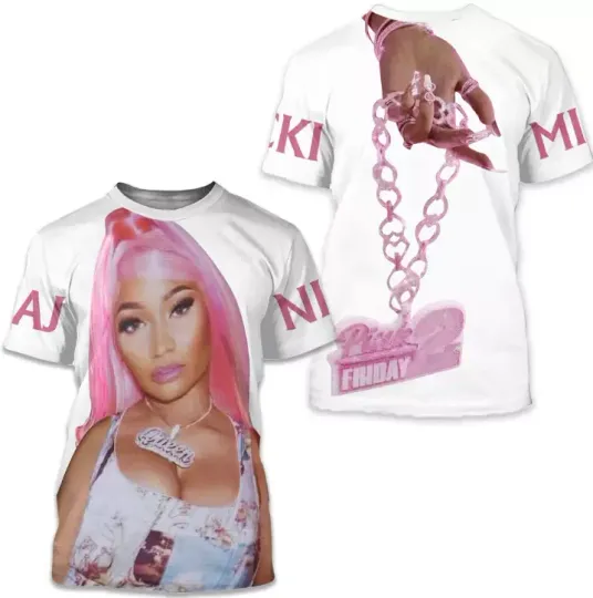 Nicki Minaj Graphic Pink 3D Shirt All Over Printed All Sizes