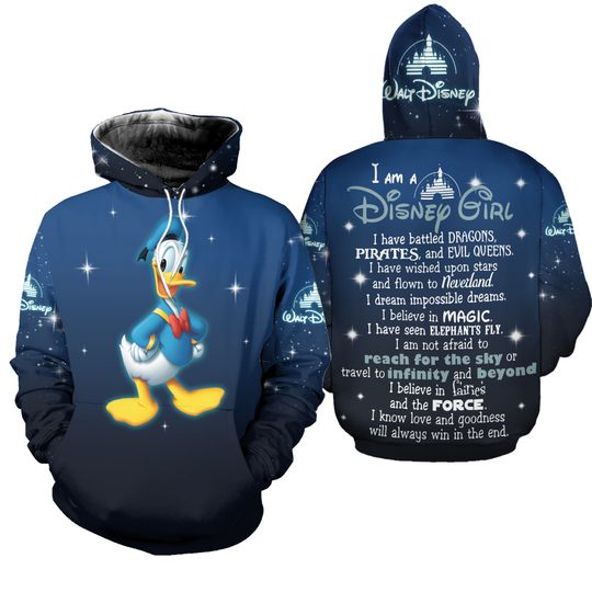 Christmas Donald Duck Hoodie, Donald Duck 3D Hoodie,  Disney Hoodie, Donald Duck Shirt, Donald Duck Gift