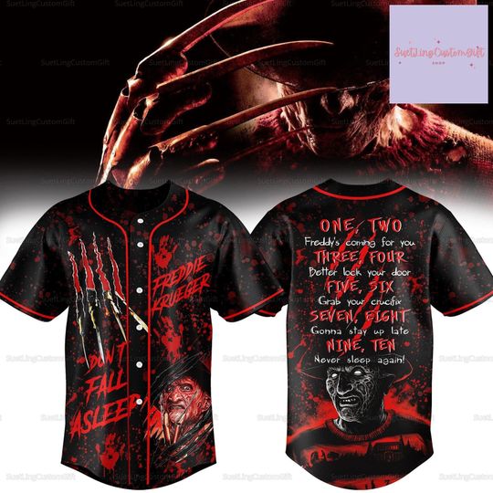 Halloween Freddy Krueger Baseball Jersey Shirt, Freddy Krueger Shirt, Nightmare On Elm Street Shirt, Horror Shirt, Halloween Gifts