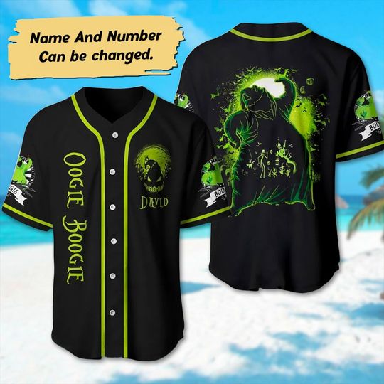Personalized Oogie Boogie Baseball Jersey, The Nightmare Before Christmas Baseball Jersey Team, Horror Halloween Jersey Shirt