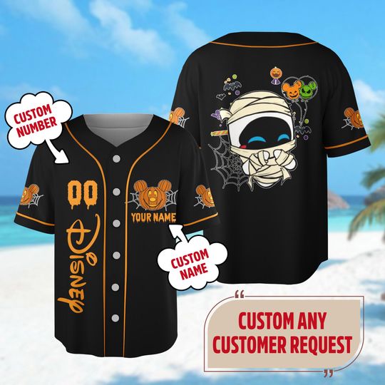 Discover Custom Wall-E Halloween Baseball Jersey, Wall-E Eve Baseball Jersey Team, Robot Couple Halloween Party Jersey Gift, Magic Kingdom Shirt
