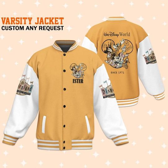 Discover Personalize Disney Walt Disney World Adult Varsity Jacket, Personalized Disney Jacket, Baseball Team Outfit, Disney Uniform Varsity