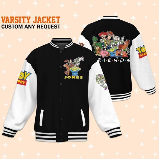 Personalize Disney Toy Story Friends, Adult Varsity Jacket, Personalized Disney Jacket, Baseball Team Outfit, Disney Uniform Varsity