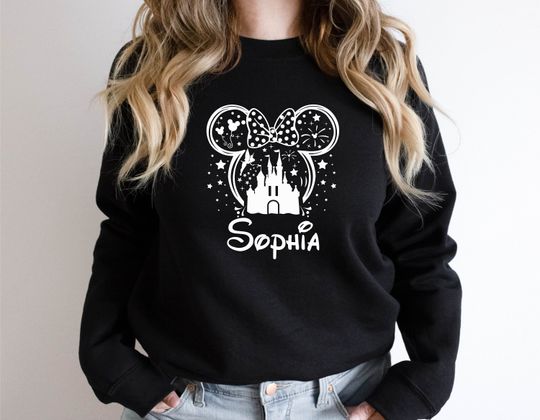 Disney Minnie Mickey Sweatshirt, Disney Family Vacation Sweater, Custom Disney Sweatshirts, Personalized Disney Matching Couple Trip Hoodies