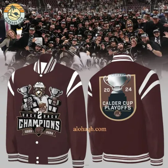 Discover Back To Back Calder Cup Champions 2023-24 Hershey Bears Baseball Jacket