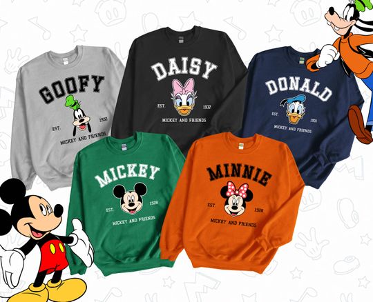 Discover Disney Mickey and Friends Sweatshirt, Mickey And Friends Sweatshirt,  Disney Sweater Gift, Disneyworld Family Sweatshirt