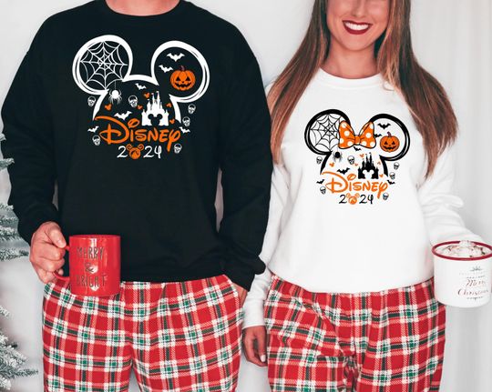 Discover Disney Halloween 2024 Sweatshirt, Halloween Disney Family Sweatshirt, Family Matching Halloween Ghost T-Shirt, Spooky Disneyland Sweatshirts