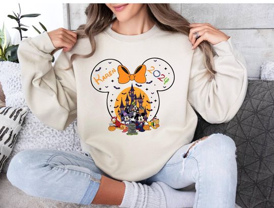 Discover Custom Halloween Disney Sweatshirt, Group Halloween Disneyland Sweatshirt,Disneyland Trip 2024 Family Mickey Halloween Sweatshirt,Halloween