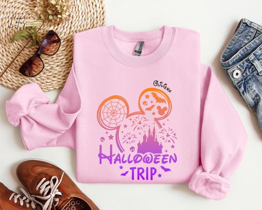 Discover Custom Disney Halloween Sweatshirt,Not So Scary Halloween,Disney Family Halloween Sweatshirt,Personalized Halloween Gift,Spooky Season Sweat