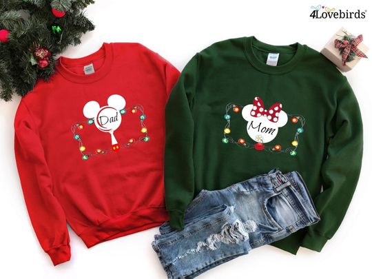 Discover Mom & Dad Christmas Disney Family , Christmas Disney, Matching Disney, Disney Sweatshirts, Christmas Family Gift