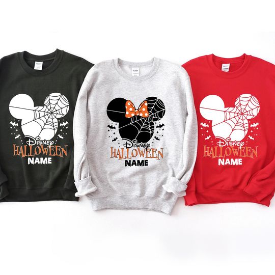 Custom Disney Halloween Family Matching Sweatshirt, Minnie Mickey Head Disney Family Sweatshirt, Halloween Disney , Disney Halloween