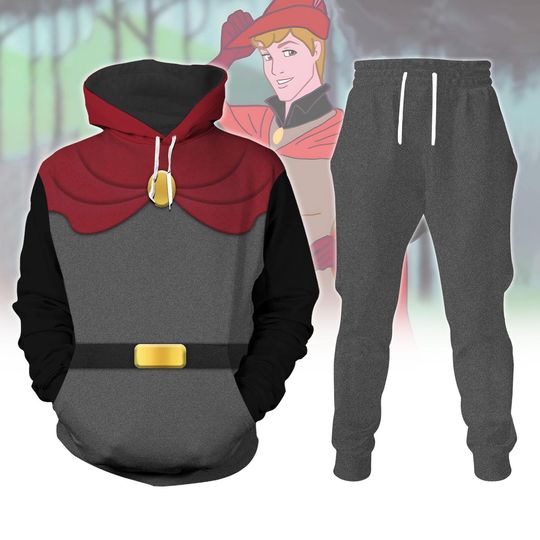 Prince Phillip Costume Cosplay Hoodie Jogger, Princess Aurora Jogger, Disney Costume