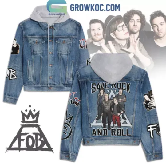 Discover Fall Out Boy Save Rock And Roll Hooded Denim Jacket