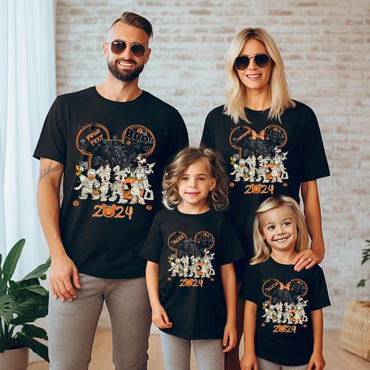 Custom Mickey And Friends Halloween Shirt, Custom Family Matching Disney Shirts, Disney World Halloween Family, Disneyland Halloween Tee