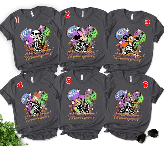 Discover Mickey And Friends Halloween Shirt, Disney Halloween All Characters Shirts, Halloween Party Shirt, Disney Family Halloween Sweatshirt SKYQ08