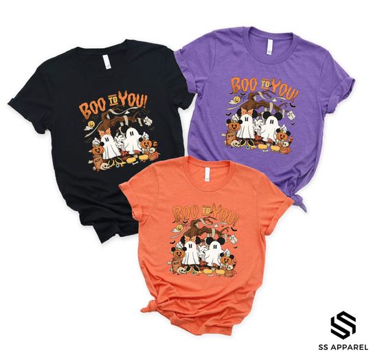 Discover Disney Mickey Minnie Boo To You Shirt, Disney Halloween Sweatshirt, Animal Kingdom Shirt, Matching Family Halloween Shirt, Pumpkin Shirt