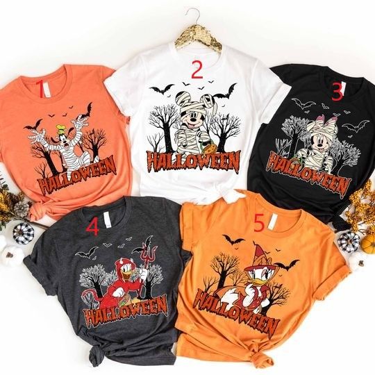 Discover Disney Characters Halloween Shirt, Mickey and Friends Mummy Ghost Retro Mickey's Not So Scary Party Family Disneyland Matching Sweatshirt