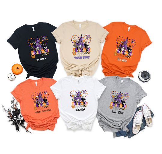 Discover Disney 2024 Halloween Shirt, Custom Disney Halloween Shirt, Disneyland Shirt, Mickey Minnie Halloween Shirt, Halloween Family Shirt