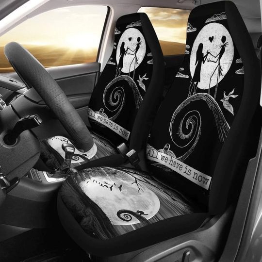 Halloween Jack Sally Car Seat Covers, Nightmare Before Christmas, Jack And Sally Seat Covers, Skellington Car Decor, Jack Sally Gift