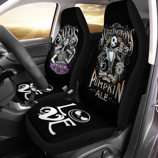 Nightmare Before Christmas Car Seat Covers, Jack And Sally Seat Covers, Halloween Car Seat Covers, Jack Skellington Seat Covers