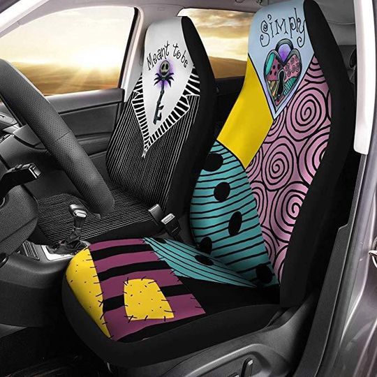 Halloween Jack And Sally Seat Cover, Nightmare Before Christmas Carseat Cover, Horror Movies Seat Protector, Halloween Gift