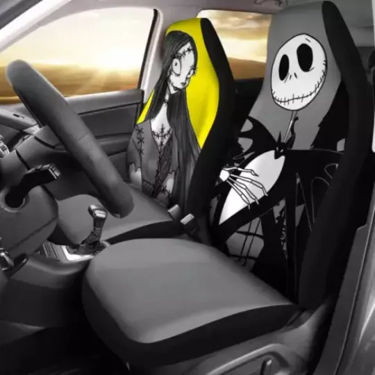 Discover Nightmare Before Xmas Jack & Sally Together Forever Halloween Car Seat Covers