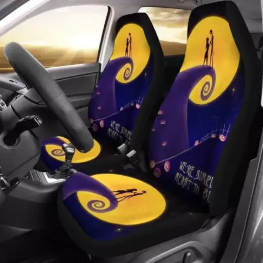 Discover Jack & Sally On Spiral Hill We're Simply Meant To Be Halloween Car Seat Covers