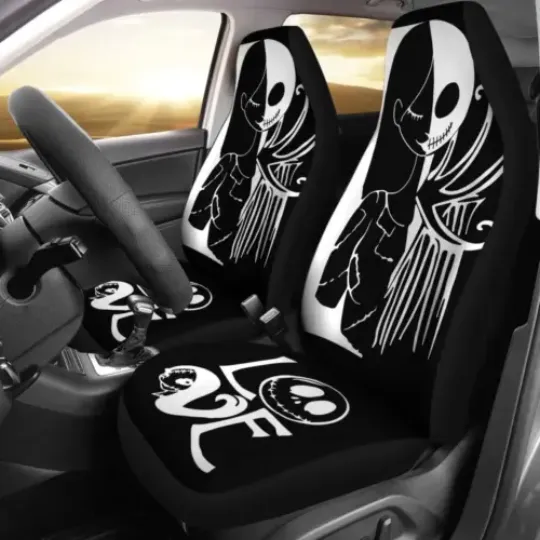 Discover Jack & Sally Half Face Car Seat Covers