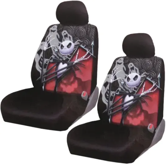 New Nightmare Before Christmas Jack Gostly Car Truck 2 Front Seat Covers Set