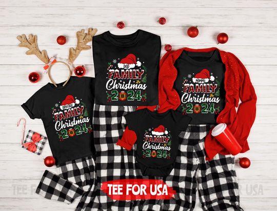Family Christmas 2024 Shirt,Christmas Family Reunion Shirt,Christmas Eve Gift,Buffalo Plaid,Christmas Crewneck,Holiday Tee,Matching Xmas Tee