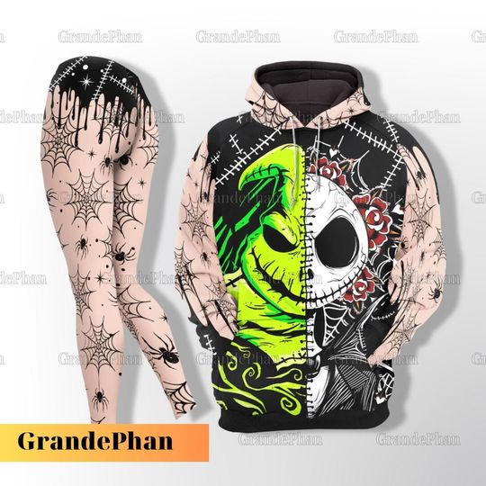 Skellington Oogie Boogie Hoodie Legging, Halloween 3D All Over Print, Disney Halloween