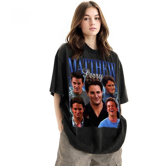 Discover Limited Matthew Perry Vintage Unisex Shirt, Actor Homage tee, 90s retro design graphic T-Shirt: Ideal Gift for Him and Her