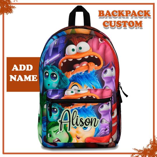 Discover Inside Out Backpack / It's Ok to Feel all this Feels / Disney Backpack / Custom Backpack / Inside Out 2 / Inside Out Bag / Back To School
