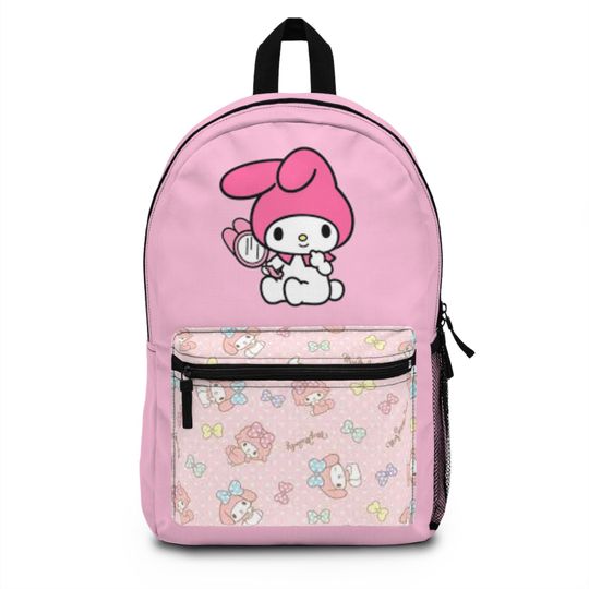 My Melody Kuromi Hello Kitty Pink Printed Trendy Backpack