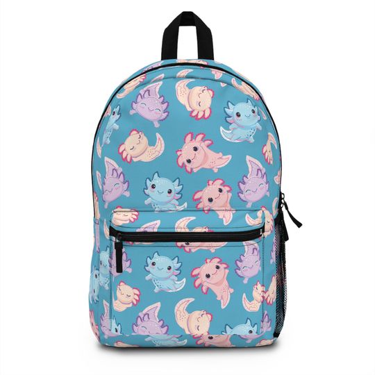 Discover Axolotl Backpack, Blue Pink Purple Axolotl Bag, Gift for Axolotl Lover, Back to School, Best Back Pack Ever, Middle School, High School