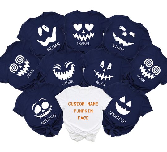 Discover Custom Halloween Shirt, Family Halloween Shirts, Halloween Shirts,  Halloween Group Shirt, Pumpkin Face Shirt