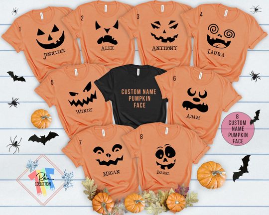 Group Halloween Shirts  Custom Halloween Shirt  Family Halloween Shirts  Halloween Group Shirt  Pumpkin Face Shirt