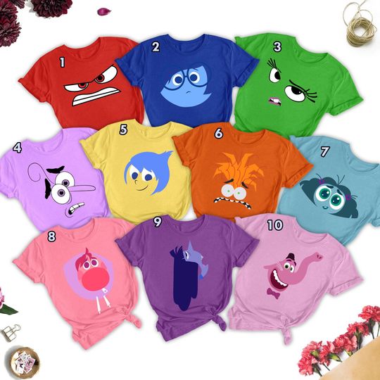 Discover Inside Out Emotions Shirt, It's Okay To Feel All The Feels Shirt, Core Memory Day Shirt, Inside Out 2 Movie Characters Matching Tee