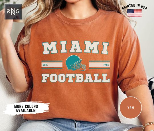 Discover Miami Football Shirt,  Dolphins Football Shirt, Miami Football Apparel, Miami Sports Apparel, Retro Dolphins Football Gift, Dolphins Gift