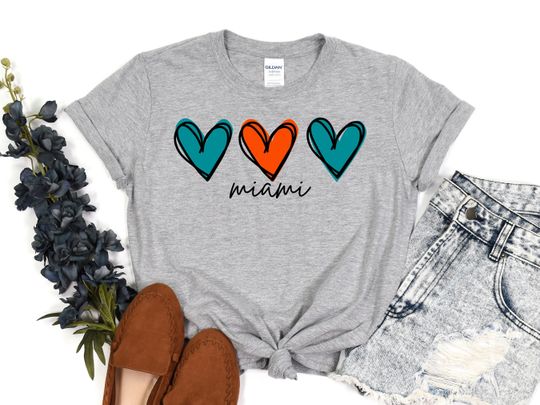 Discover Miami T-Shirt, Dolphins T-Shirt, Miami  Football T-Shirt, Miami Heart T-Shirt