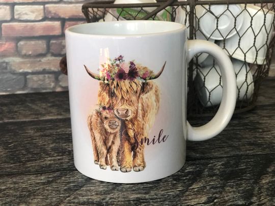 Discover Cow Coffee Mug, Farm Mug, Cow Mugs, Coffee Mug, Scottish Highlander Gifts , Farm Birthday, Farm Mugs, Cow Gifts