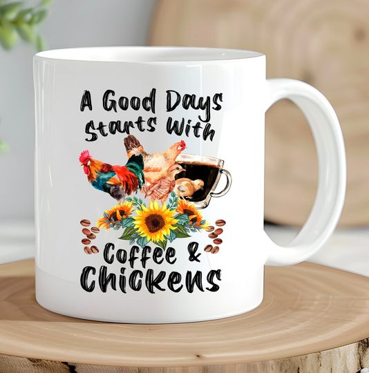 Discover Coffee & Chickens Coffee Mug, Chicken Mug, Coffee Mug, Chicken Coffee mug, Summer coffee mugs, Homestead Gifts