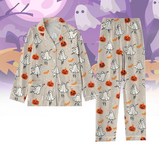 Discover Halloween Ballet Ghost Pajamas Set, Spooky Dance Teacher Shirt, Trick Or Treat Tee, Ballet Dancer, Ghost Pjs For Women, Pajama Pants